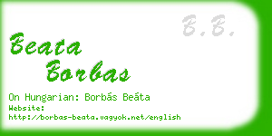beata borbas business card
